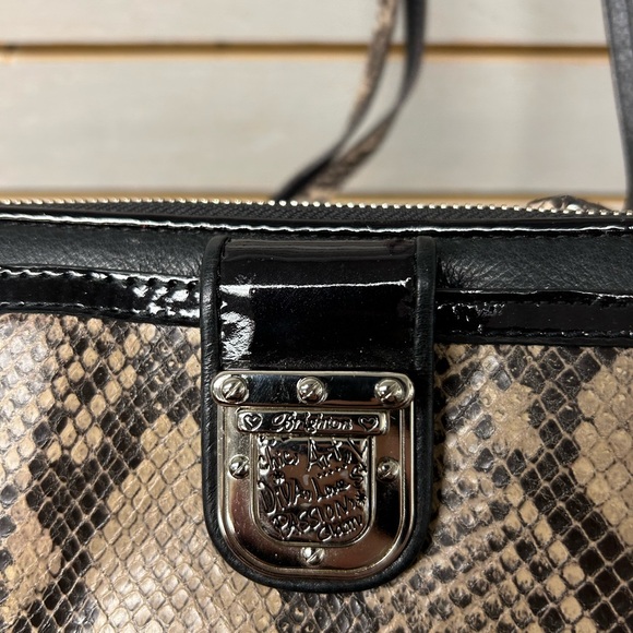 Black and Snake Print Leather Tote Bag & Matching Wallet - Picture 12 of 14